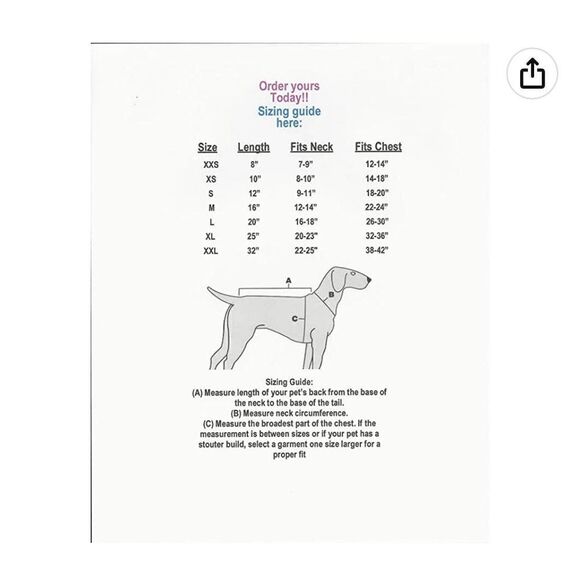 Cover Me by Tui Medical Pet Shirt Recovery Shirt Adjustable Fit Puppy Print - Picture 4 of 6